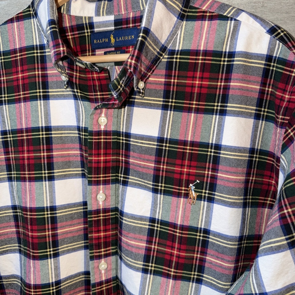 Polo Ralph Lauren Holiday Tartan Plaid Button Down Long Sleeve Shirt Men's XL
